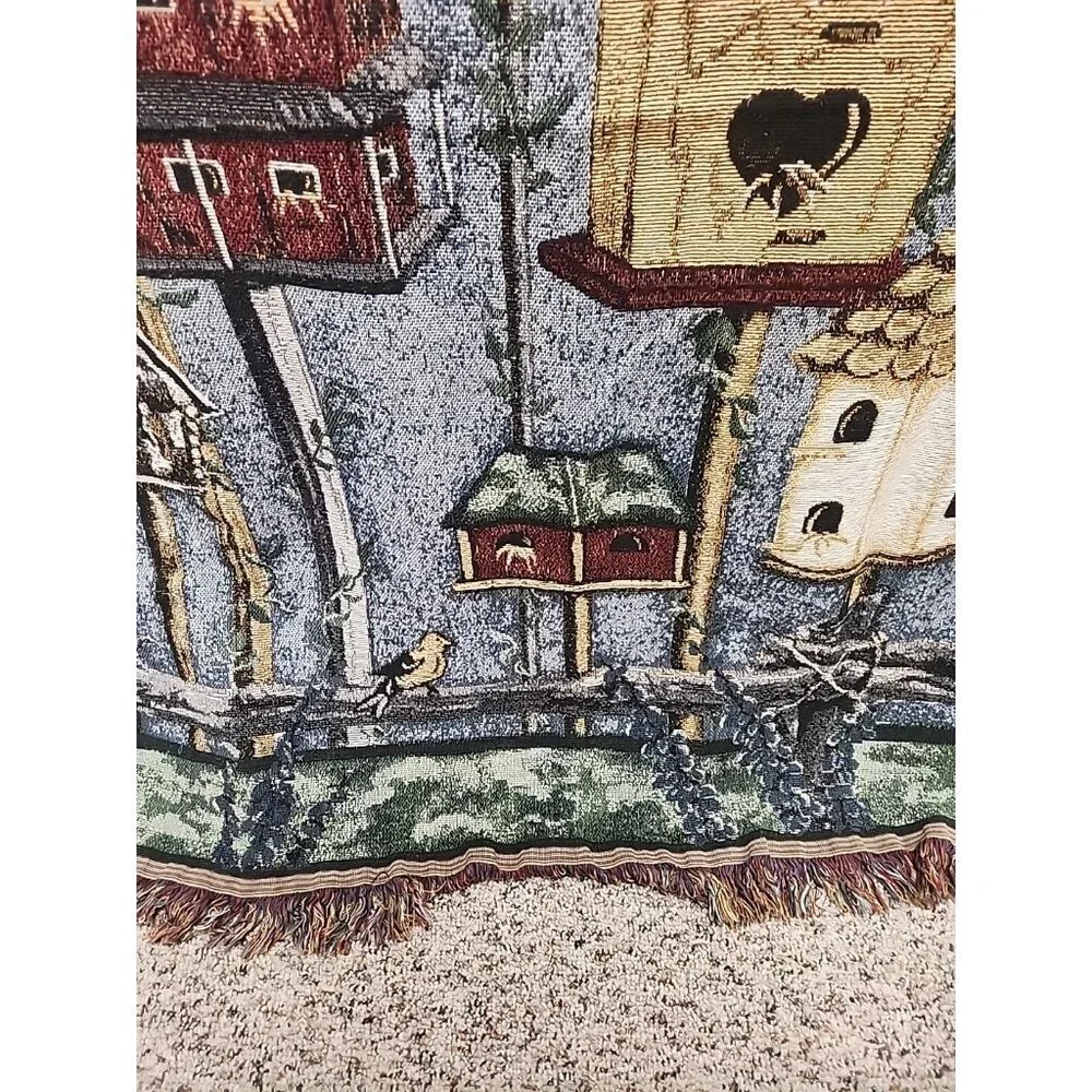 VINTAGE‎ BIRDHOUSES Throw Blanket 63x46